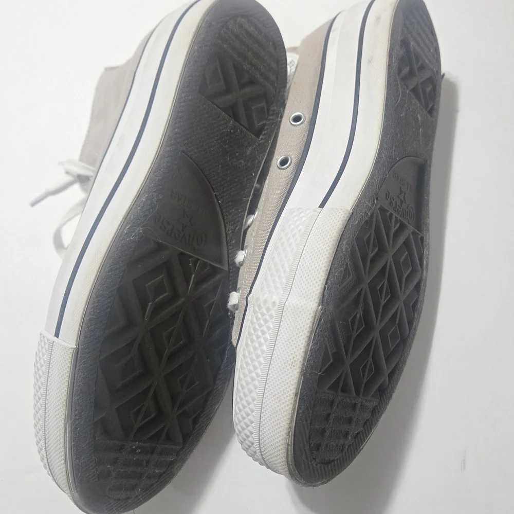Converse Canvas High-Tops in Cream and White - Picture 5 of 8